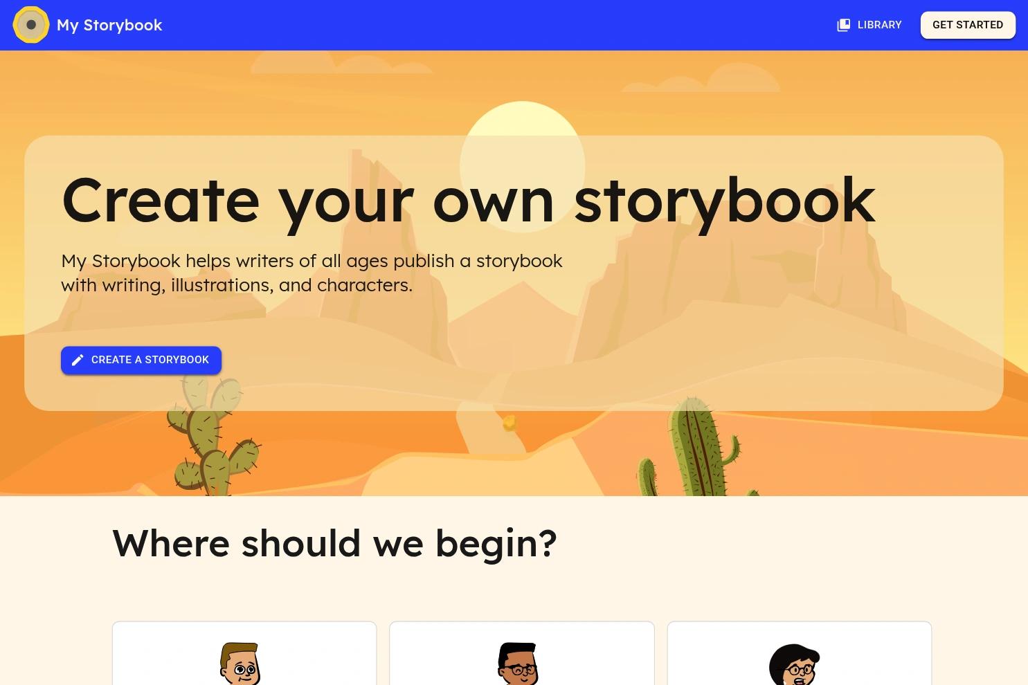 My Storybook website screenshot