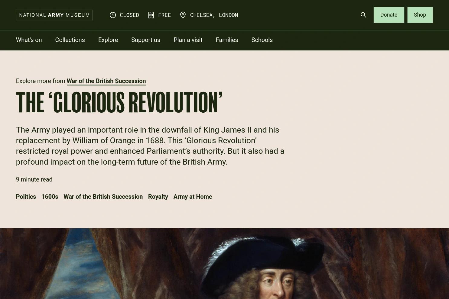 National Army Museum website screenshot