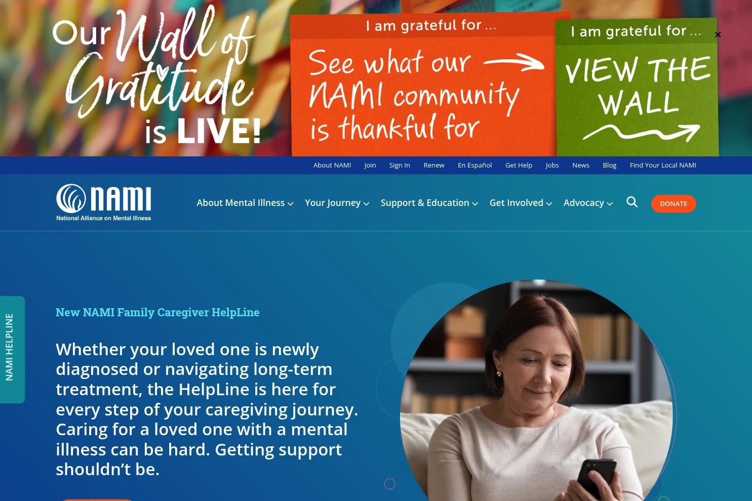 NAMI website screenshot