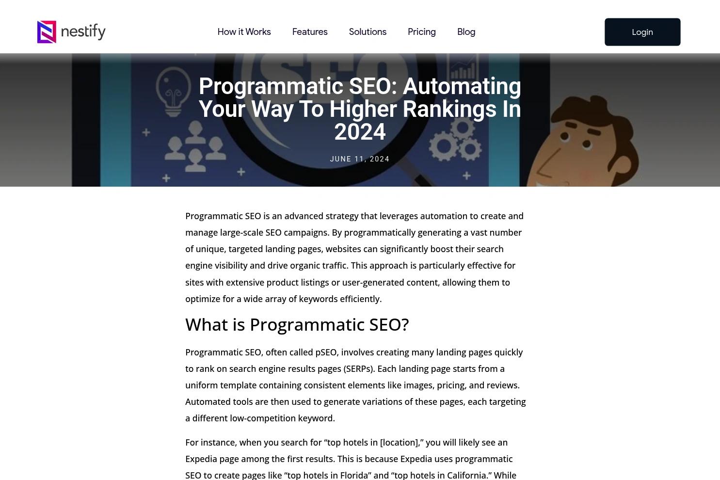 Nestify website screenshot