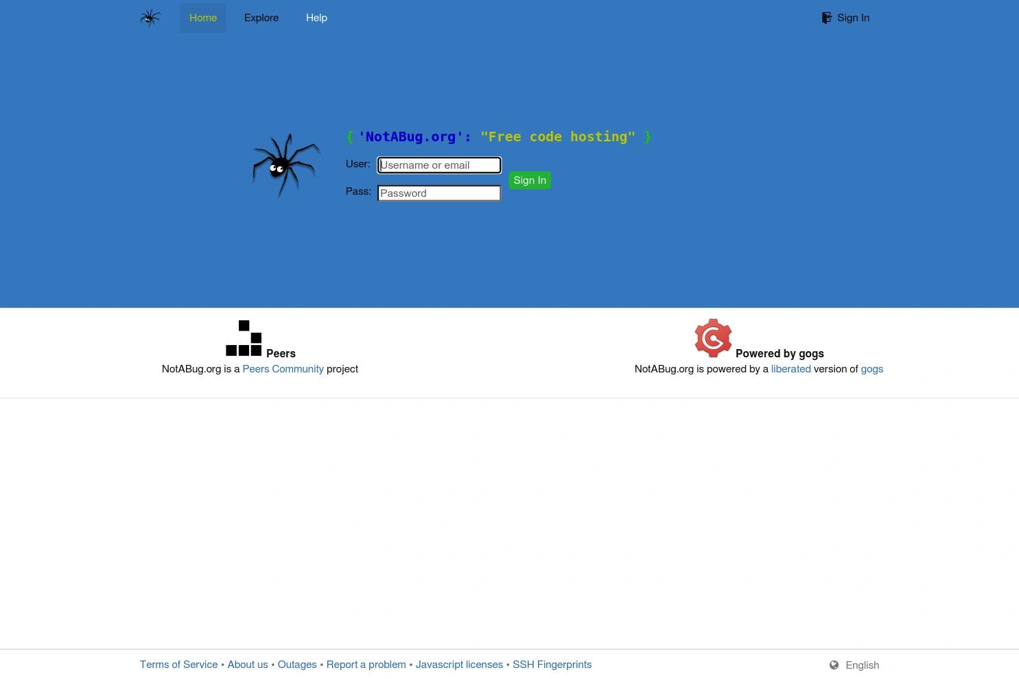 NotABug.org website screenshot