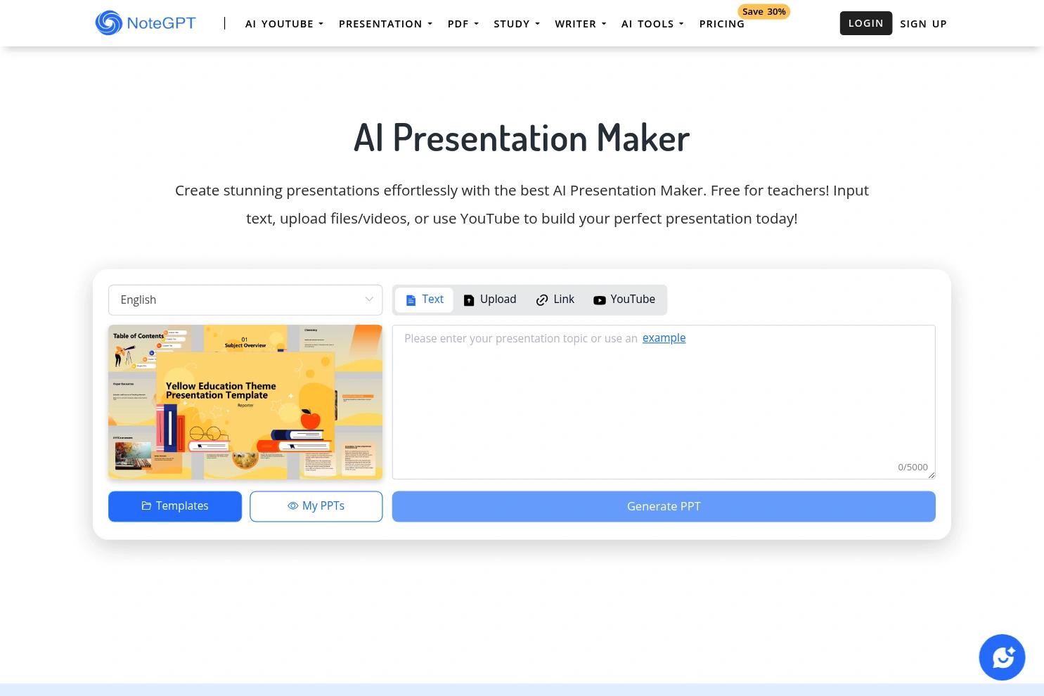 NoteGPT website screenshot