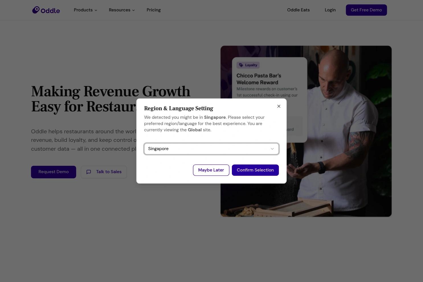 Oddle website screenshot