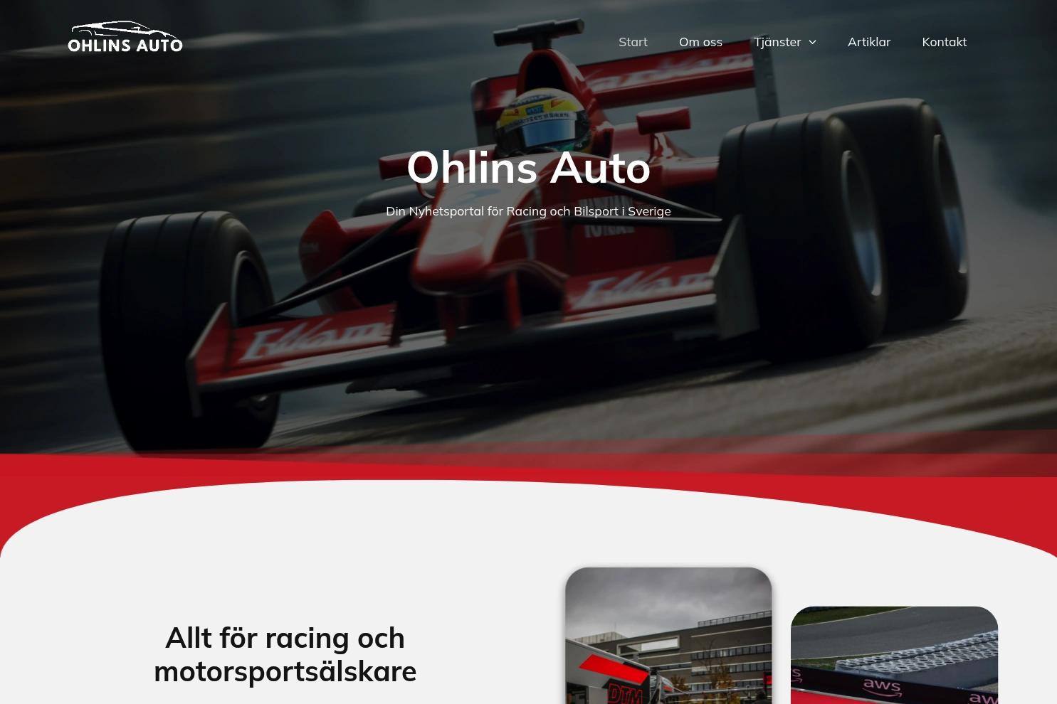 Ohlins Auto website screenshot