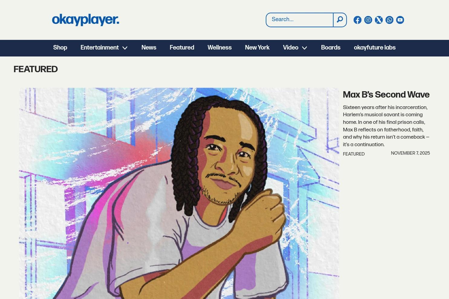 Okayplayer website screenshot