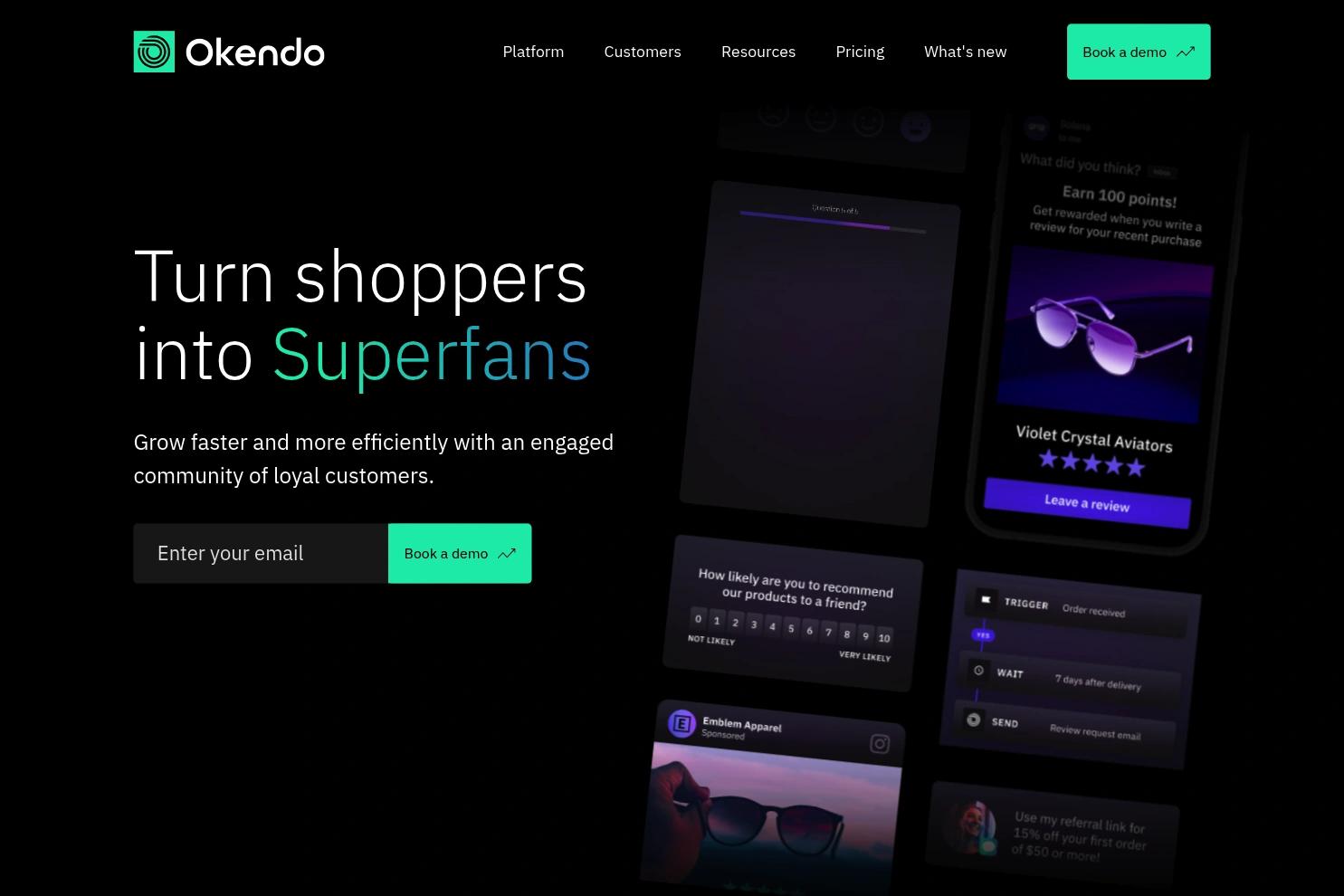 Okendo website screenshot