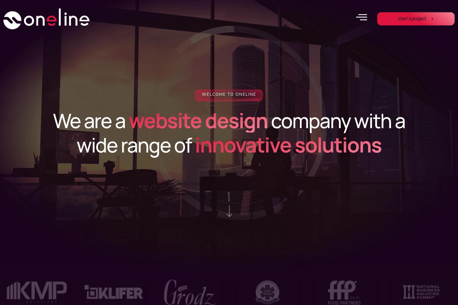 Oneline Web website screenshot