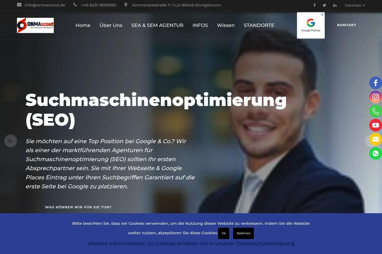 ONMA scout website screenshot