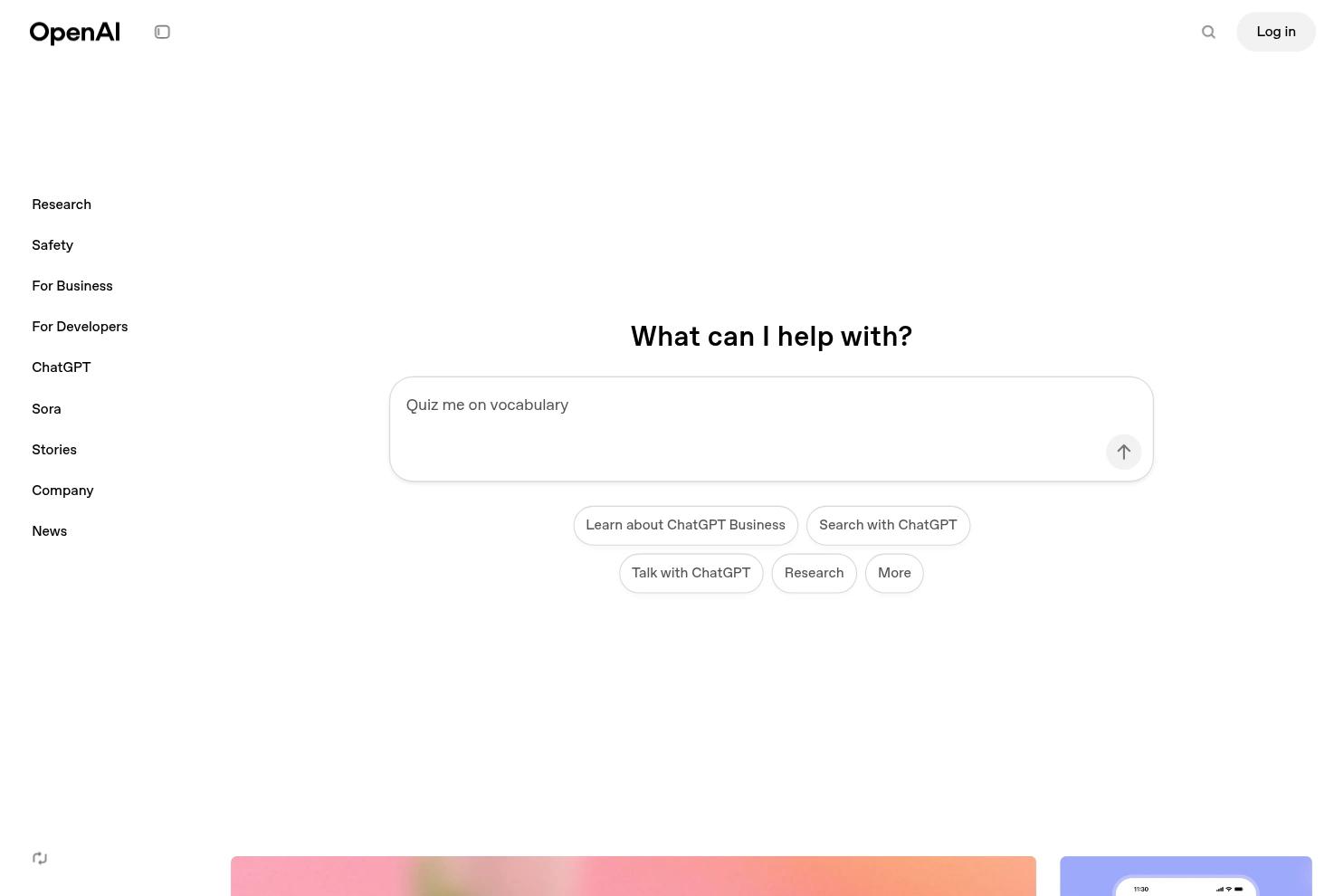 OpenAI website screenshot
