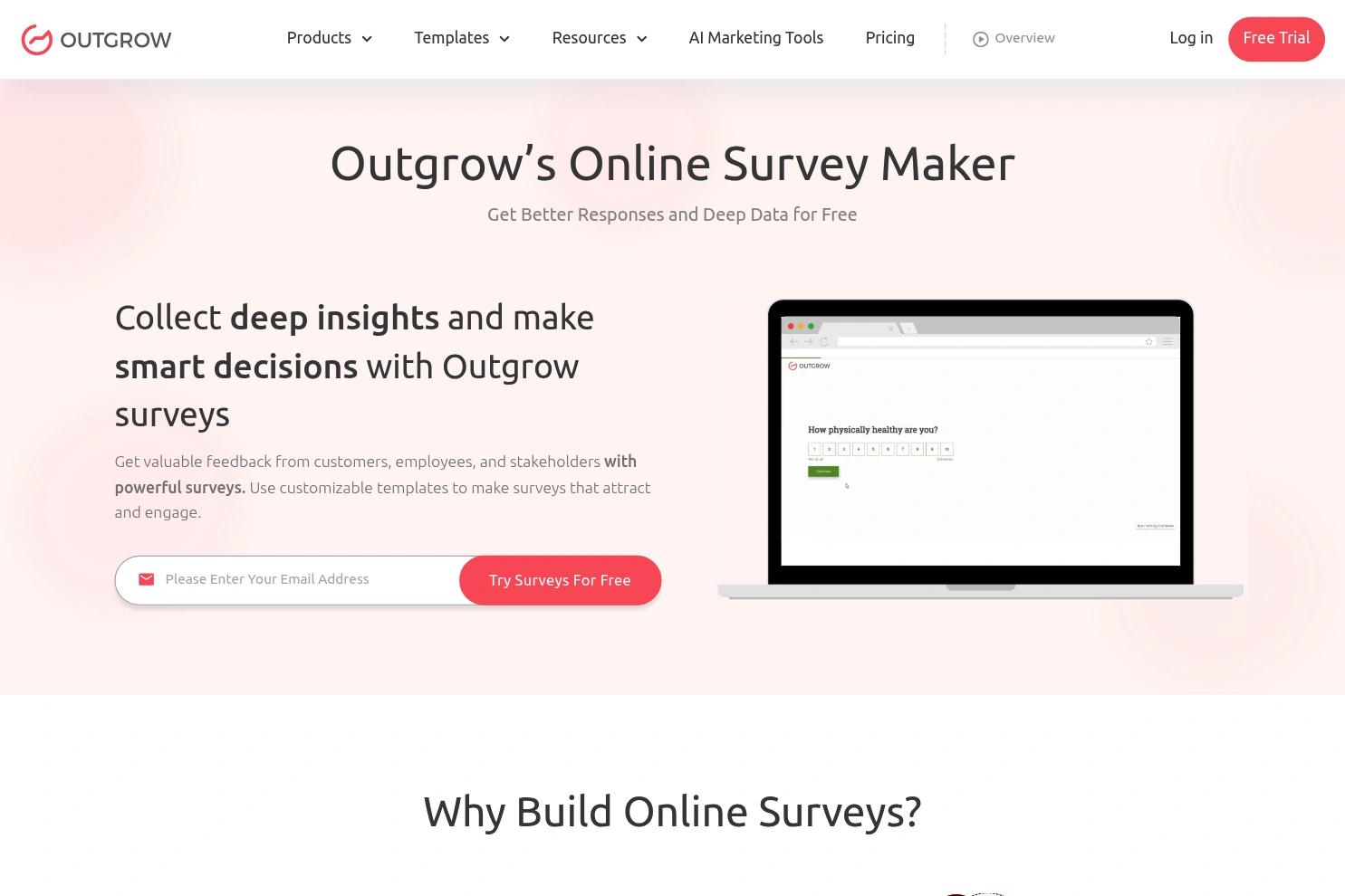 Outgrow website screenshot