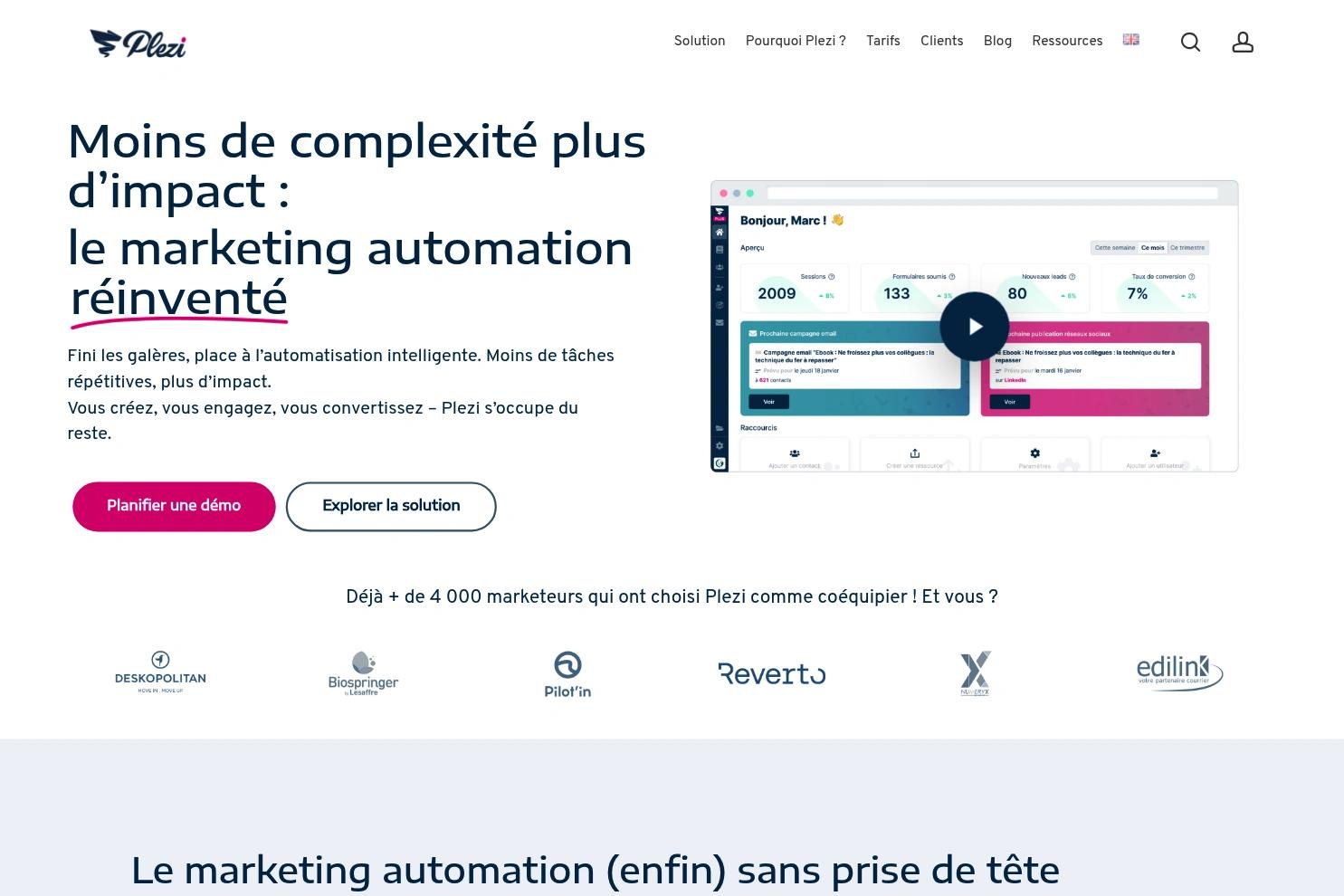 Plezi website screenshot