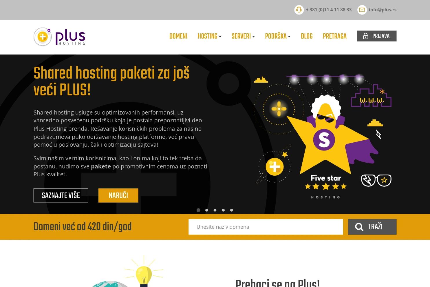 Plus Hosting website screenshot