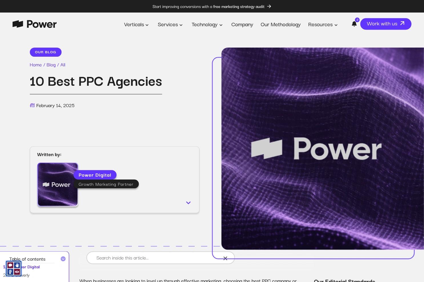 Power Digital website screenshot