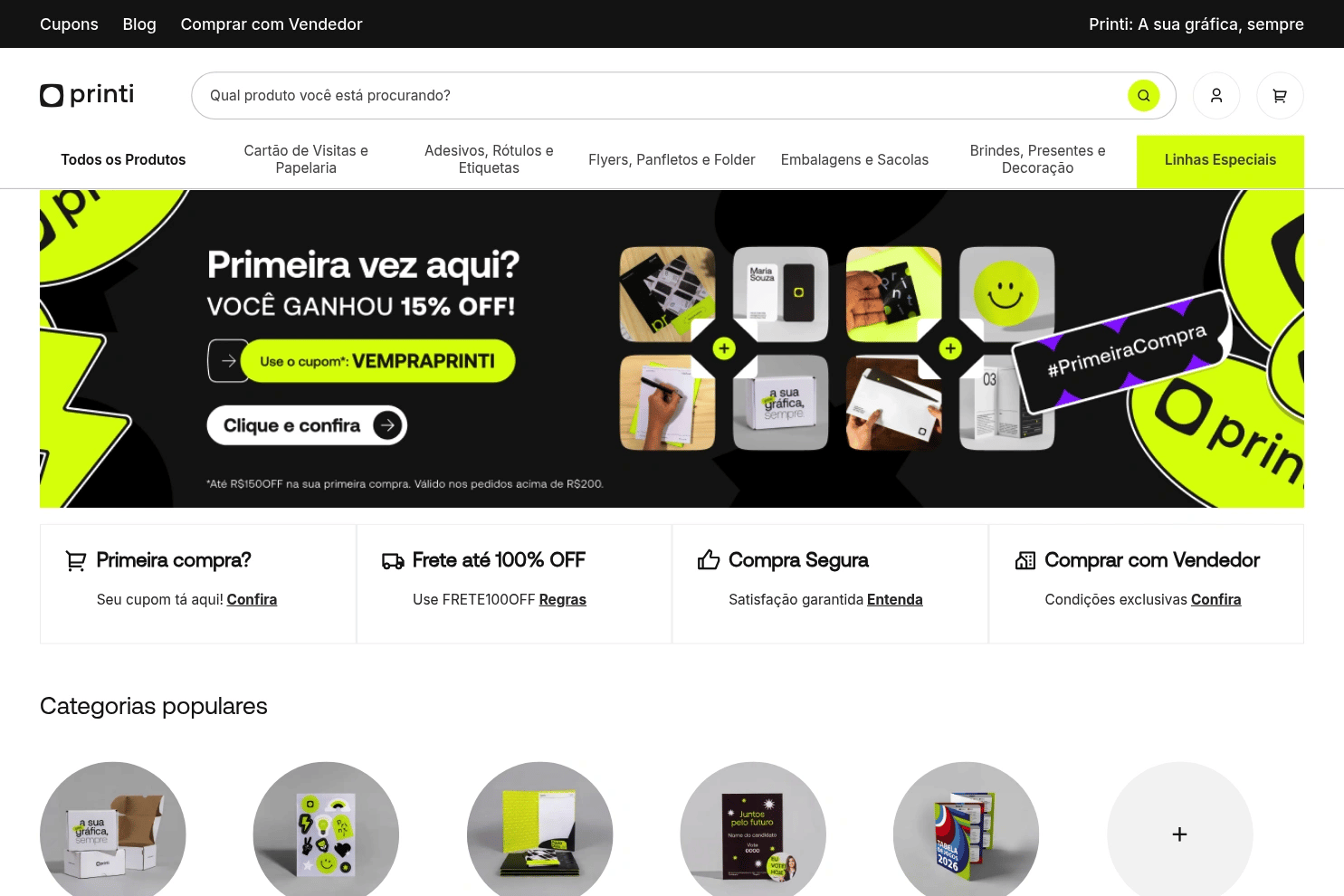 Printi website screenshot