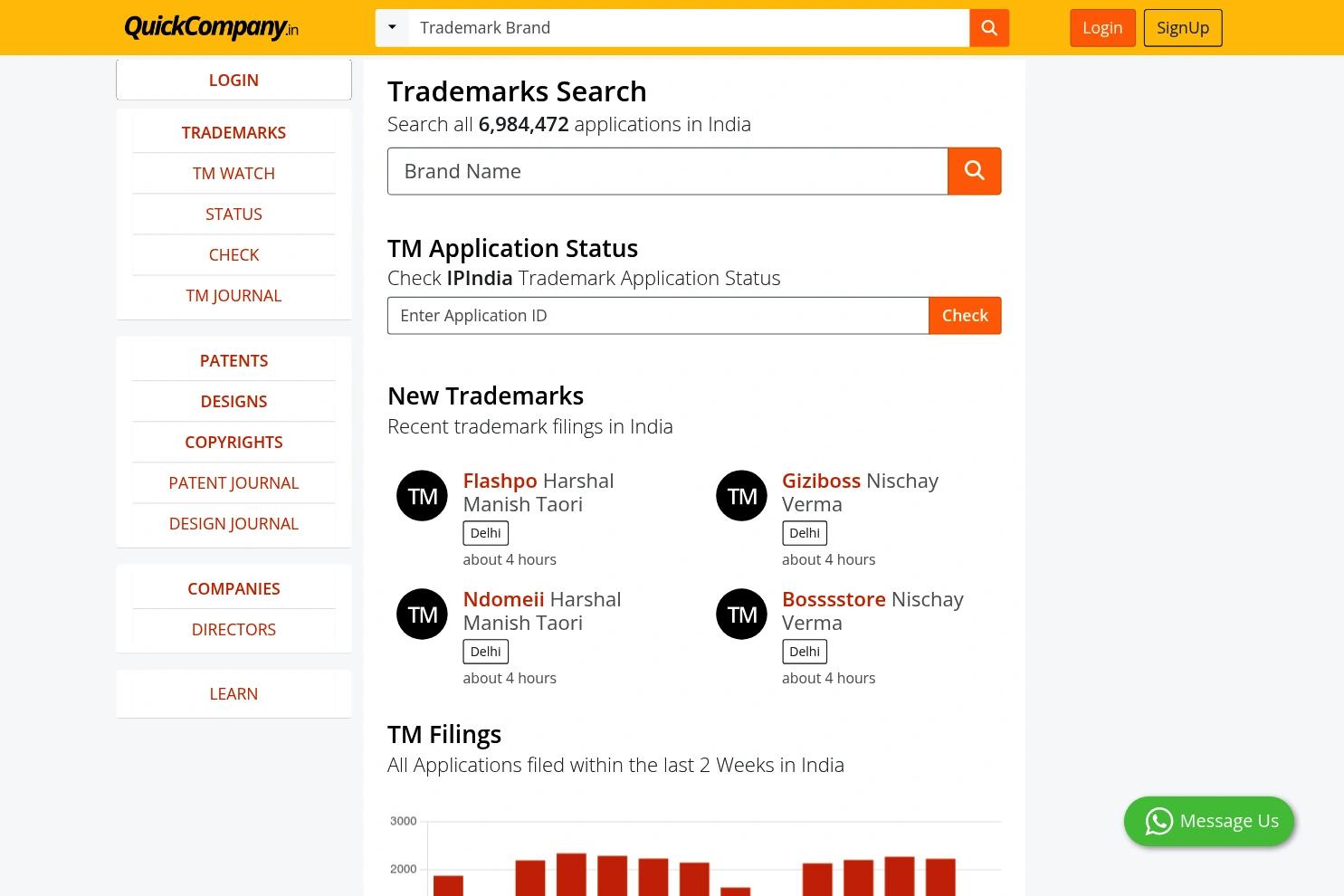 QuickCompany website screenshot