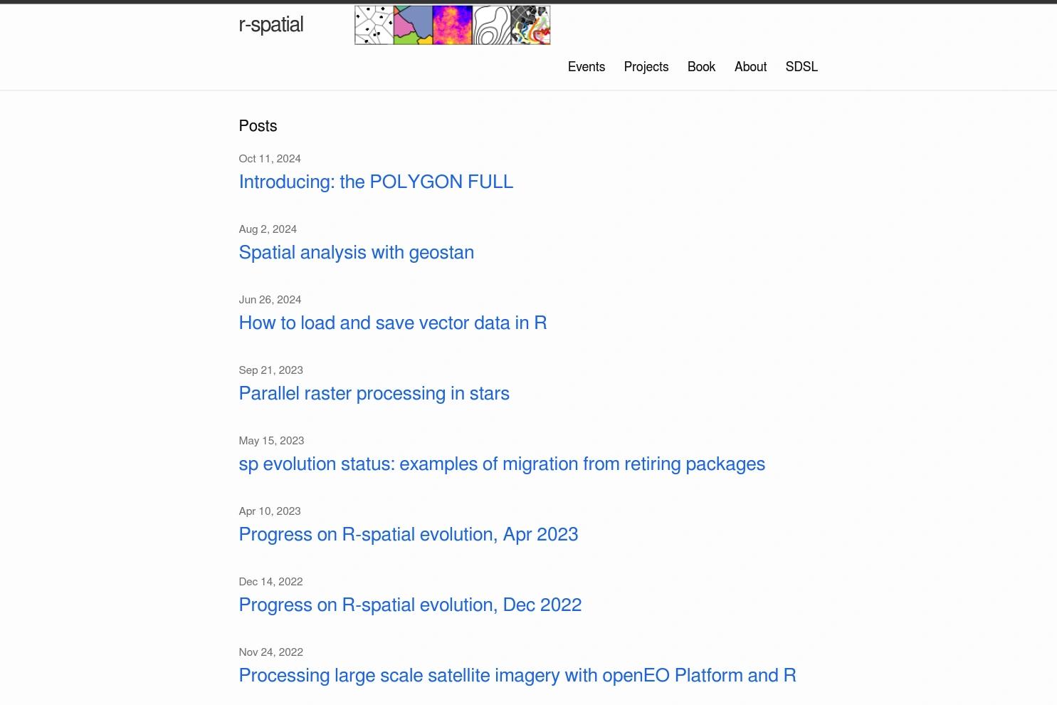 R Spatial website screenshot