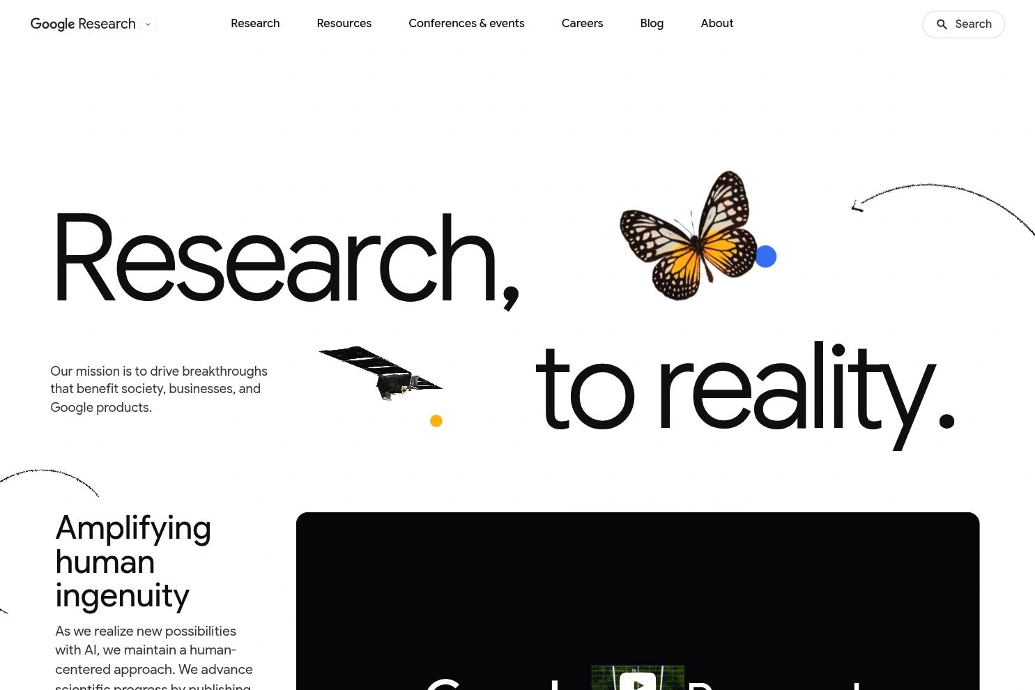 Google Research website screenshot