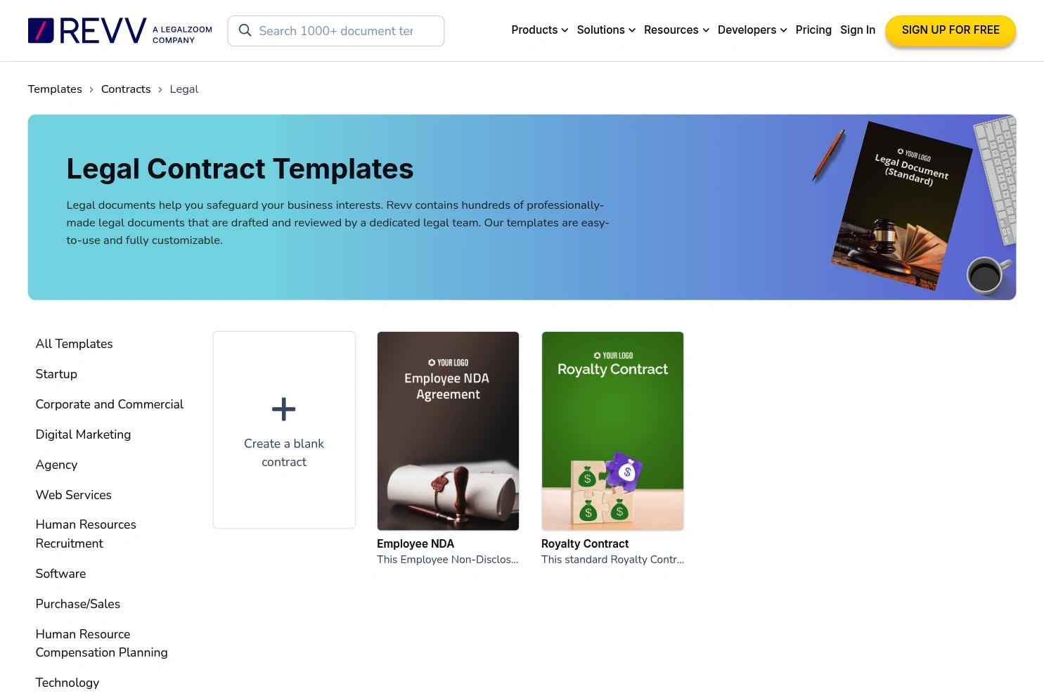 Revv website screenshot