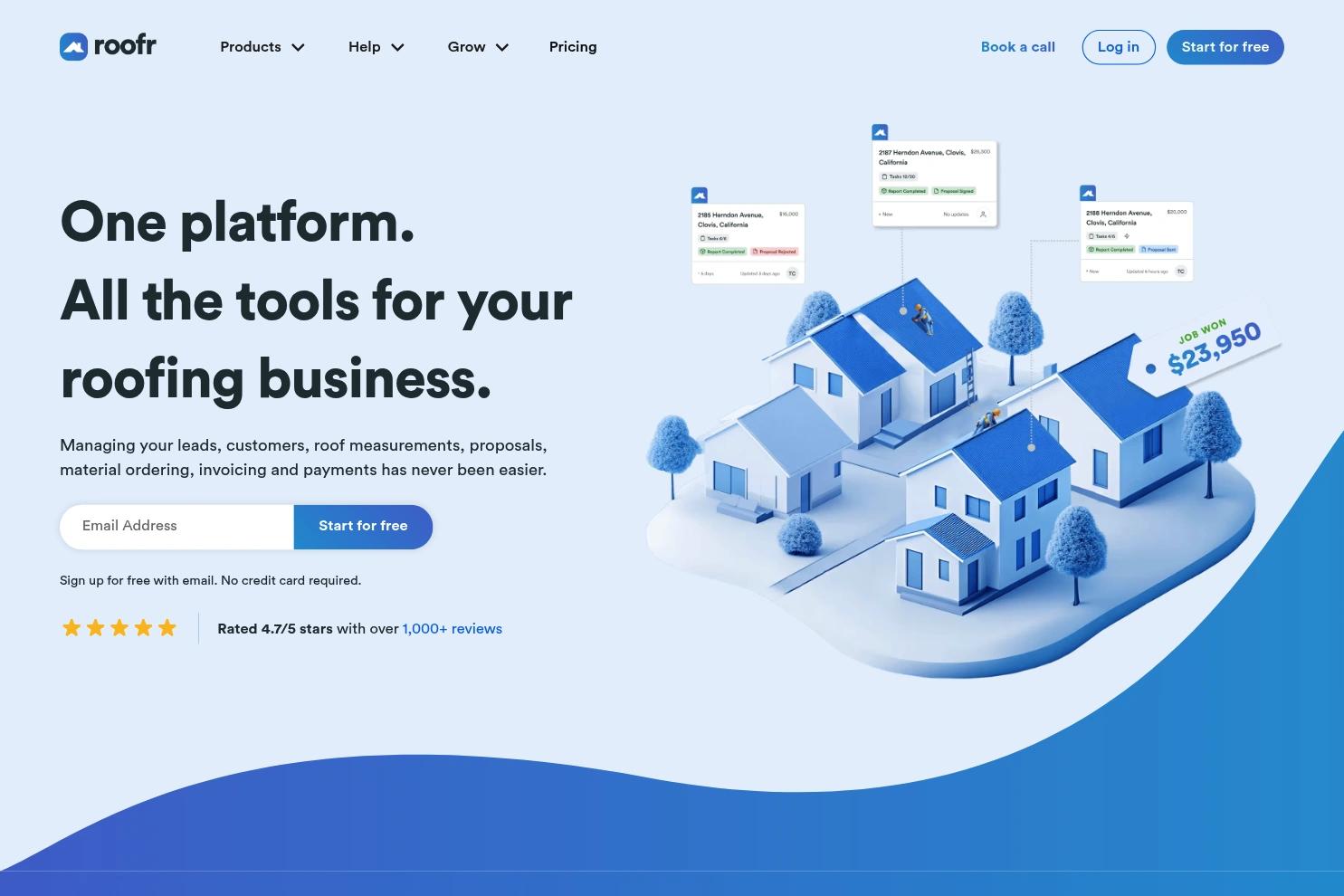 Roofr website screenshot