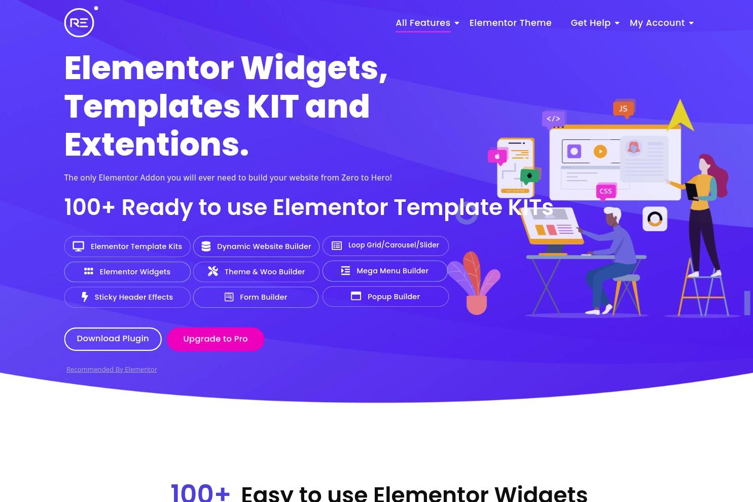 Royal Elementor Addons website screenshot