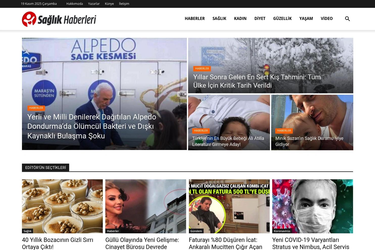 Sağlık Haberleri website screenshot