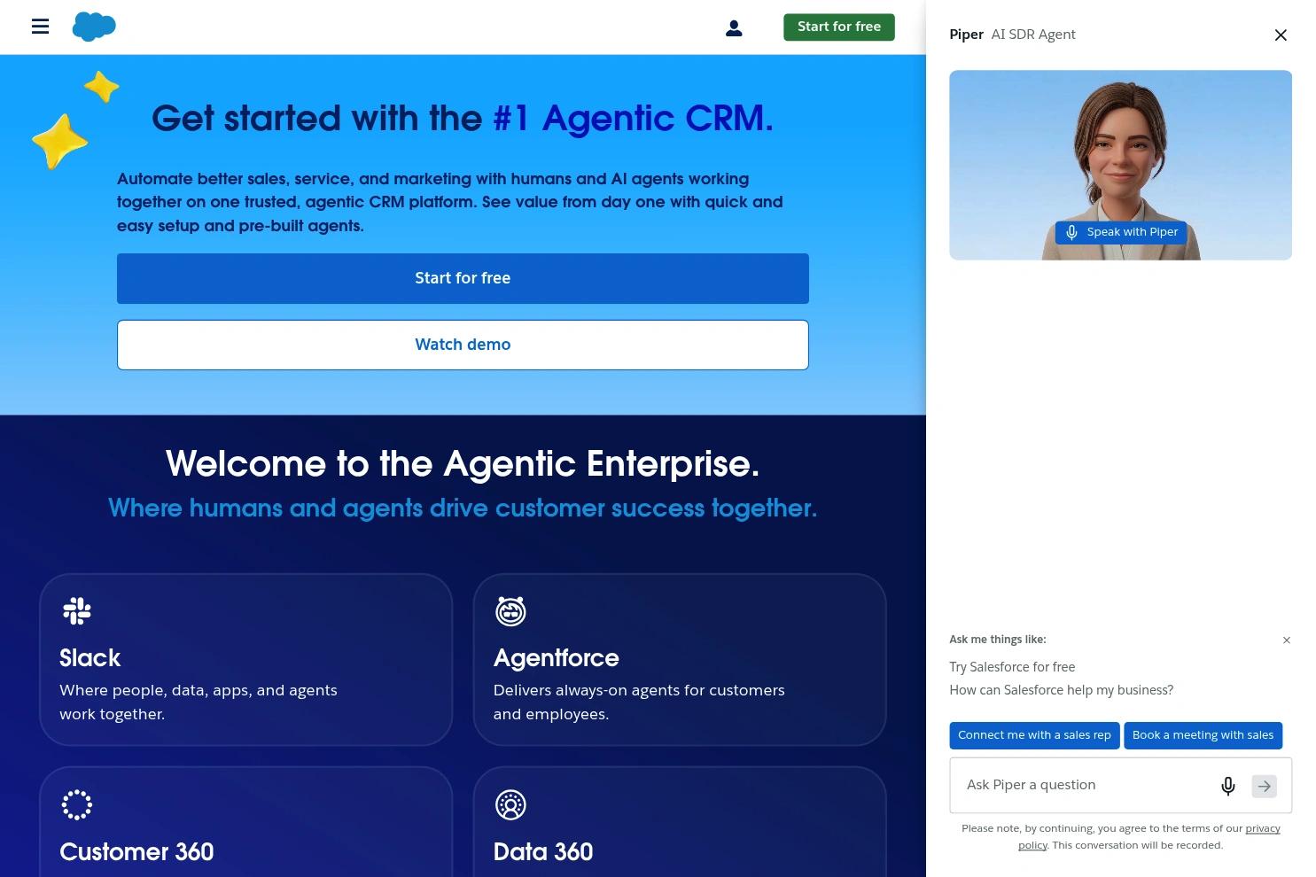 Salesforce website screenshot