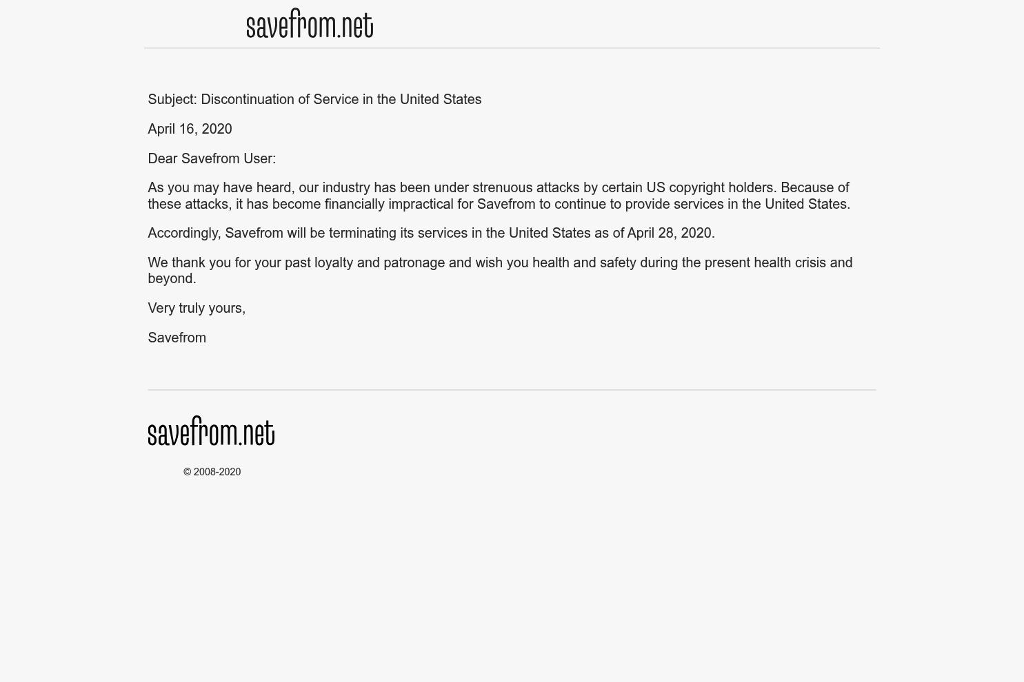 SaveFrom website screenshot