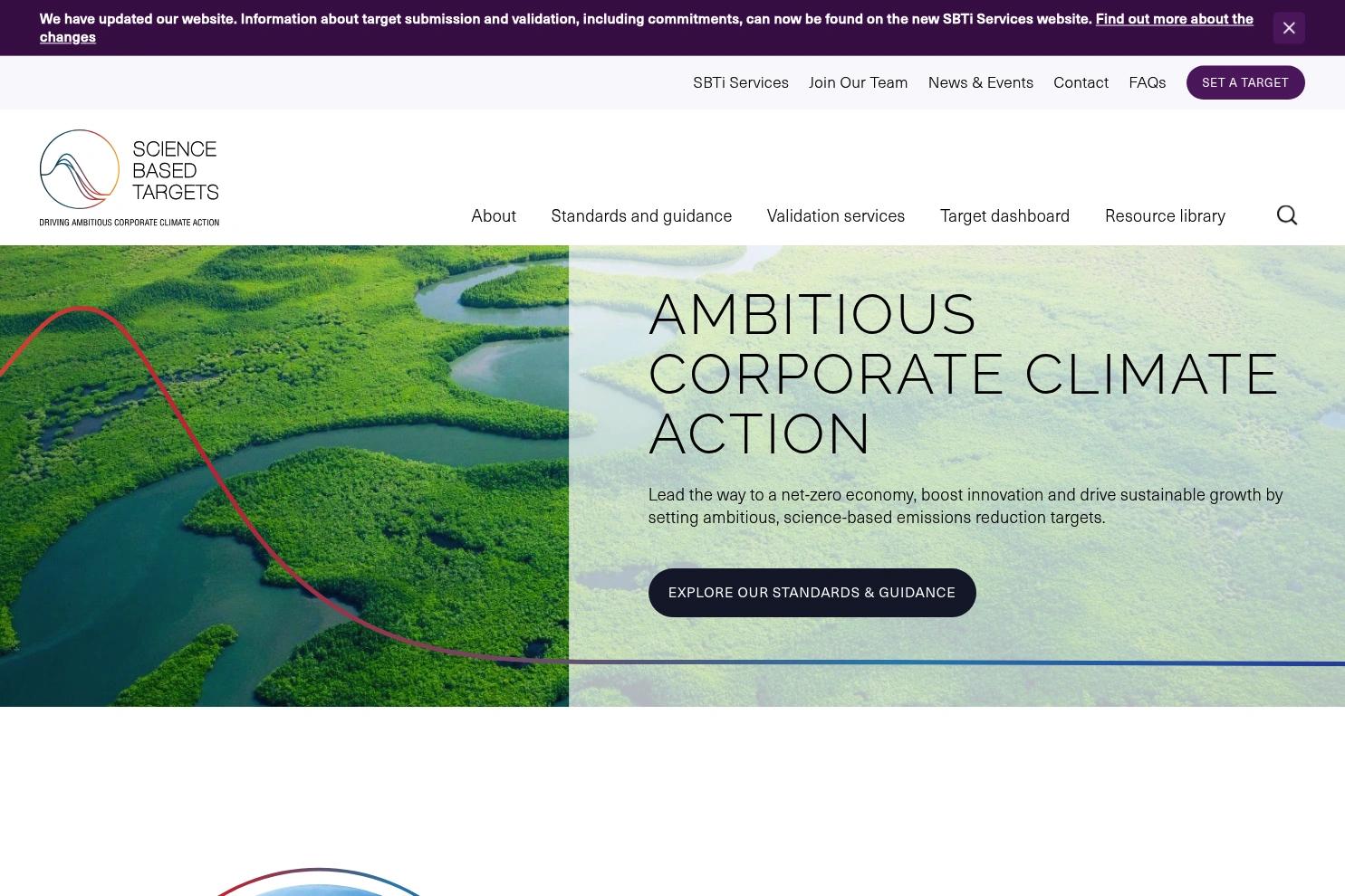 SBTi website screenshot