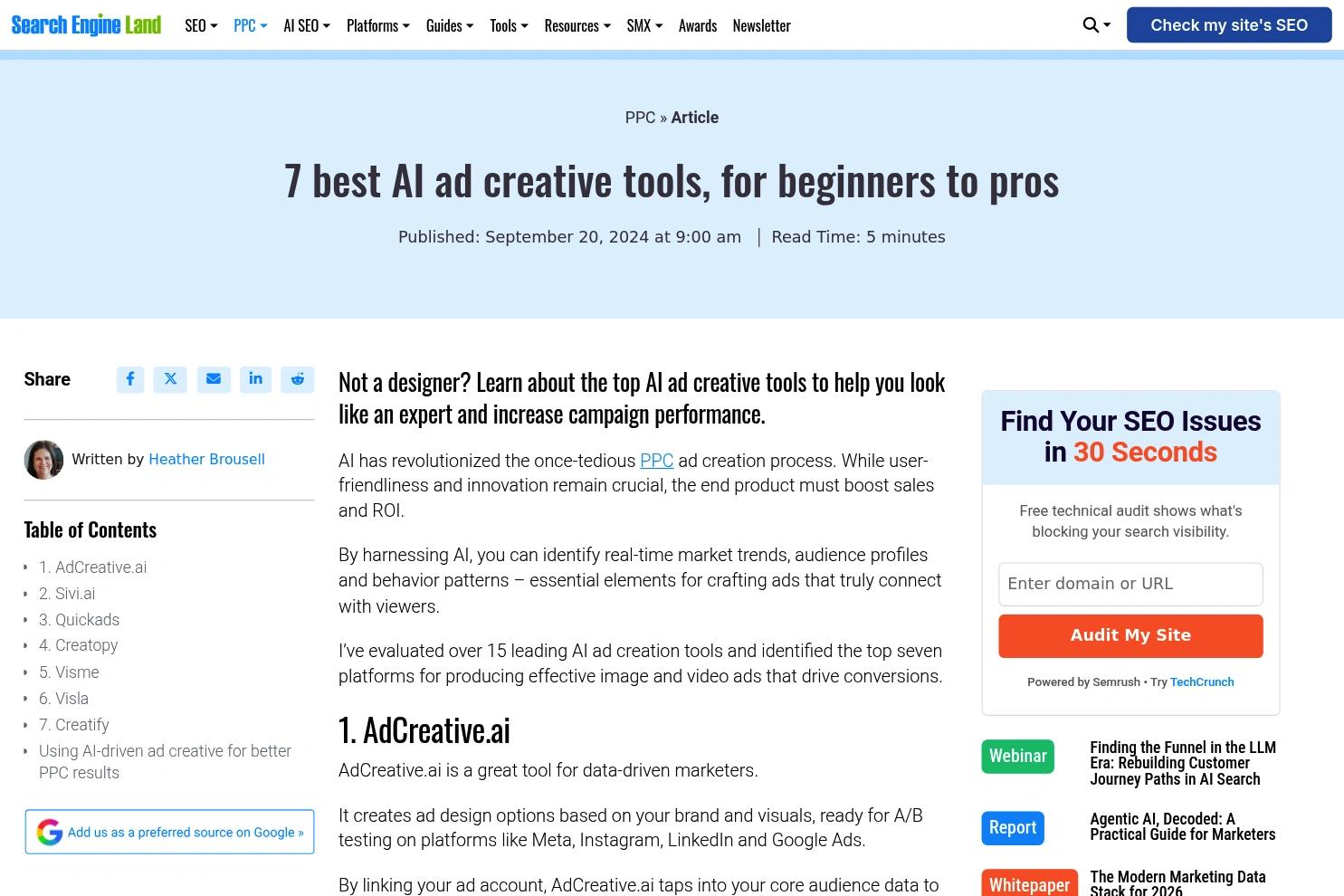 Search Engine Land website screenshot