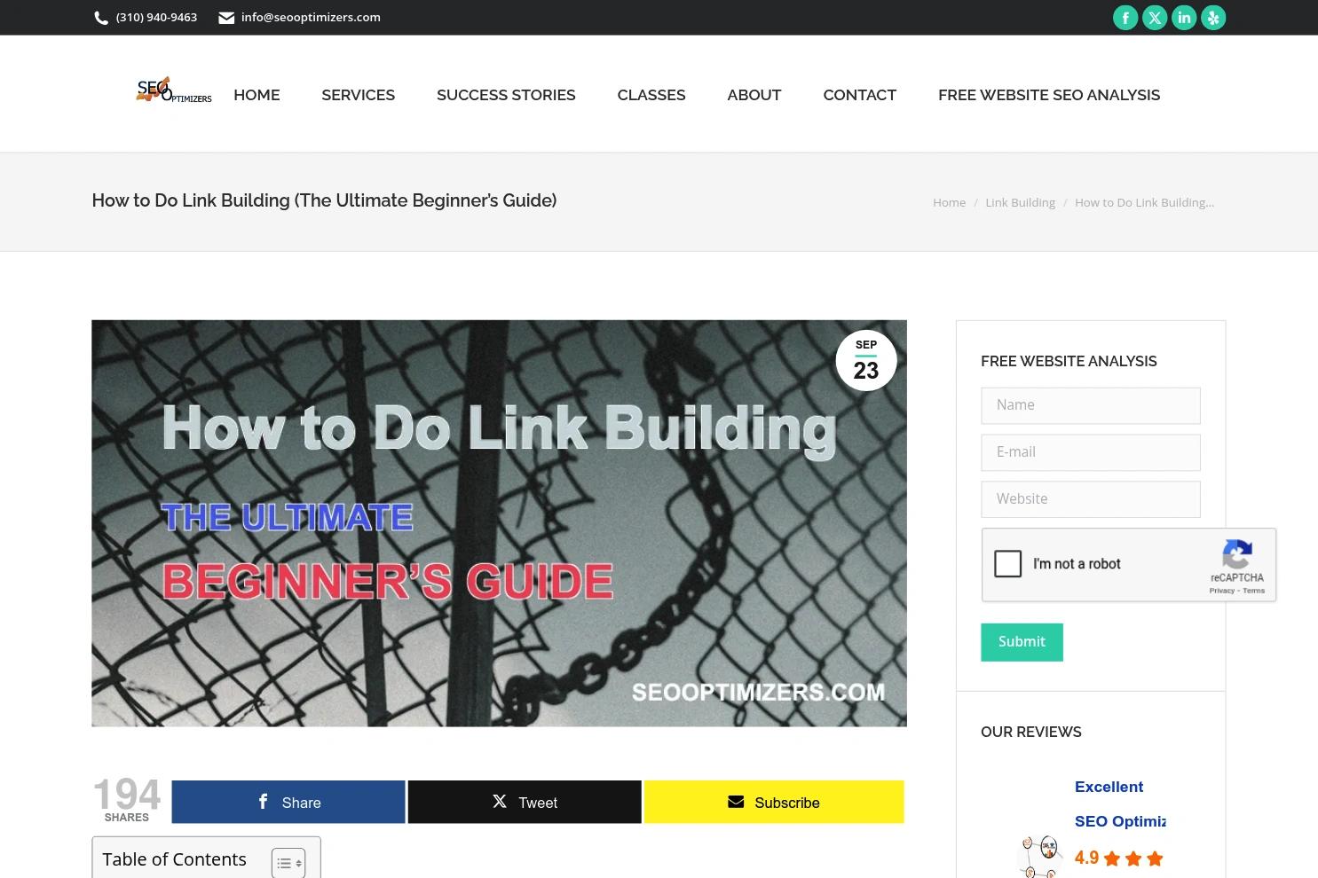 SEO Optimizers website screenshot