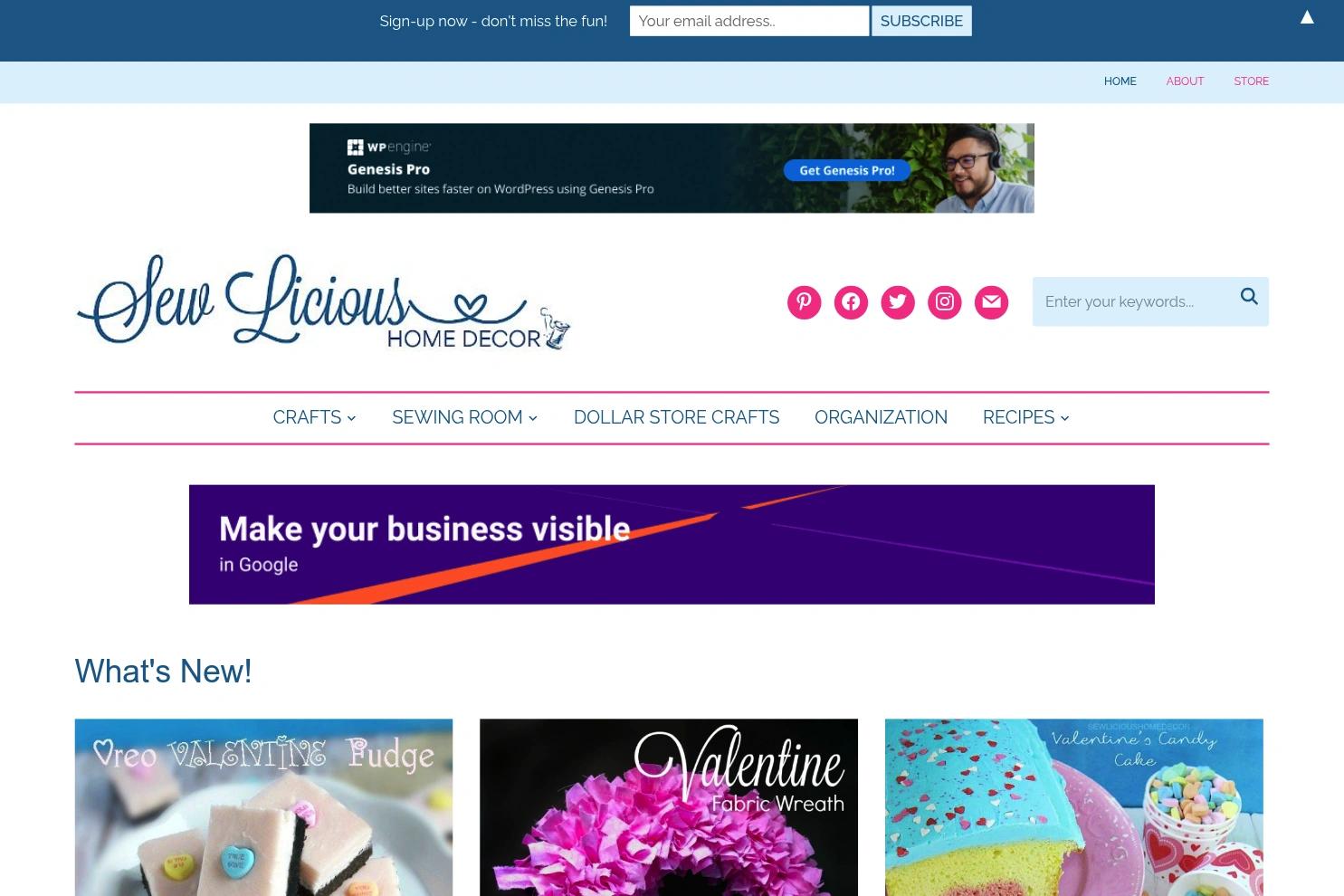 Sewlicious Home Decor website screenshot