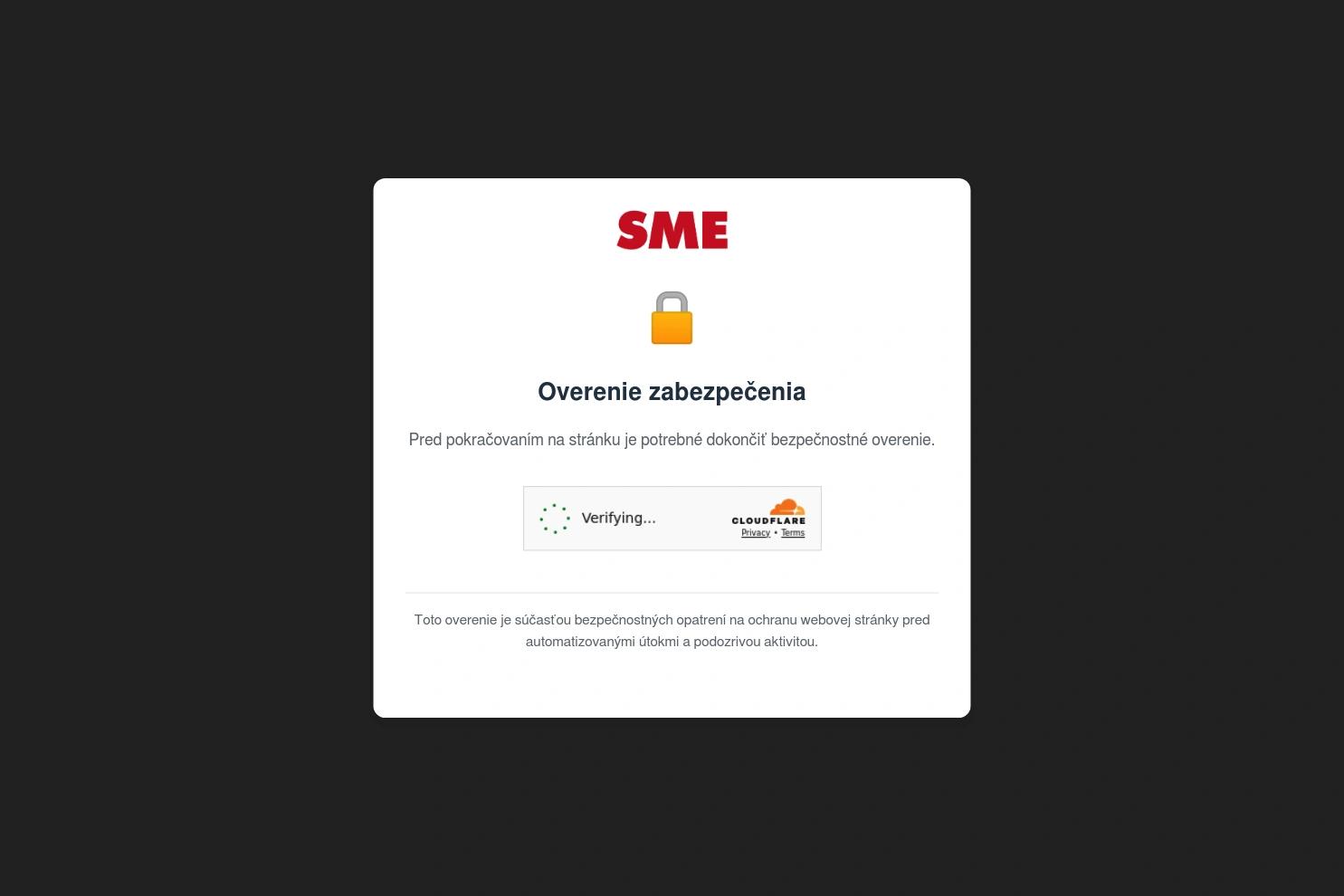 SME.sk website screenshot