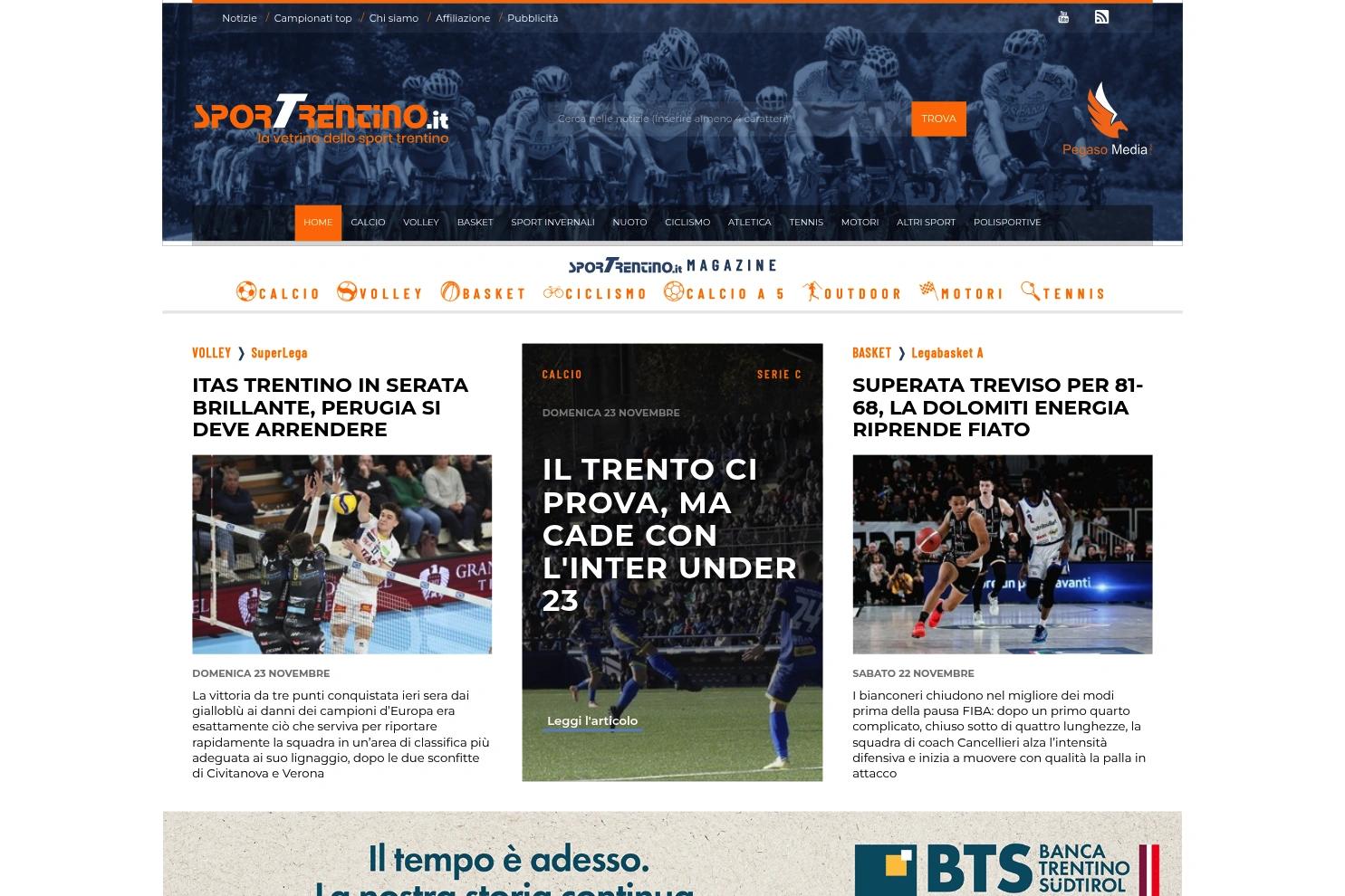 Sportrentino website screenshot