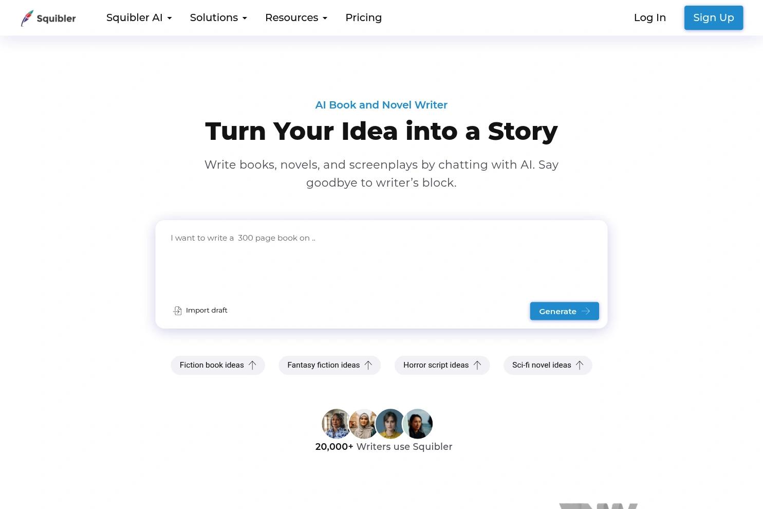 Squibler website screenshot