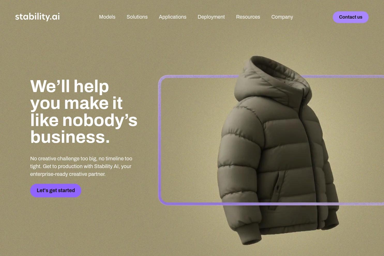 Stability AI website screenshot