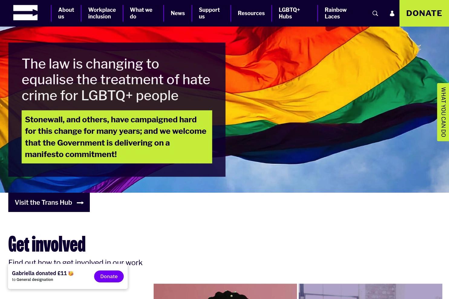 Stonewall website screenshot