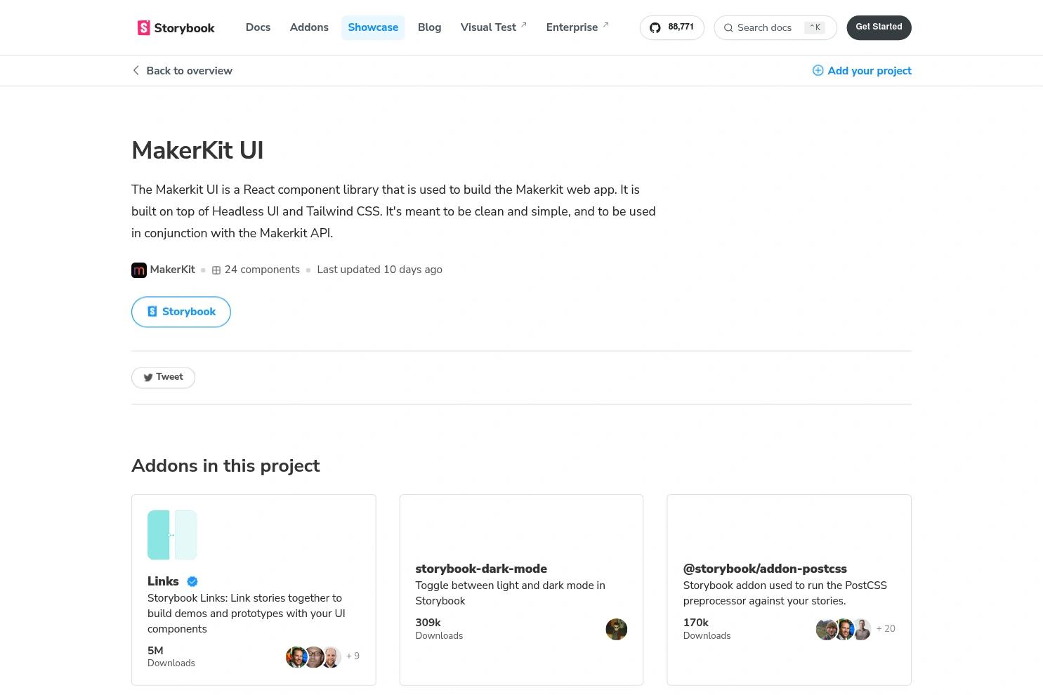 Storybook website screenshot
