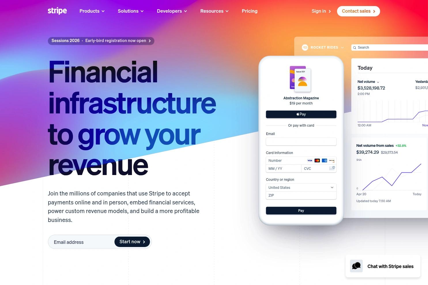 Stripe website screenshot