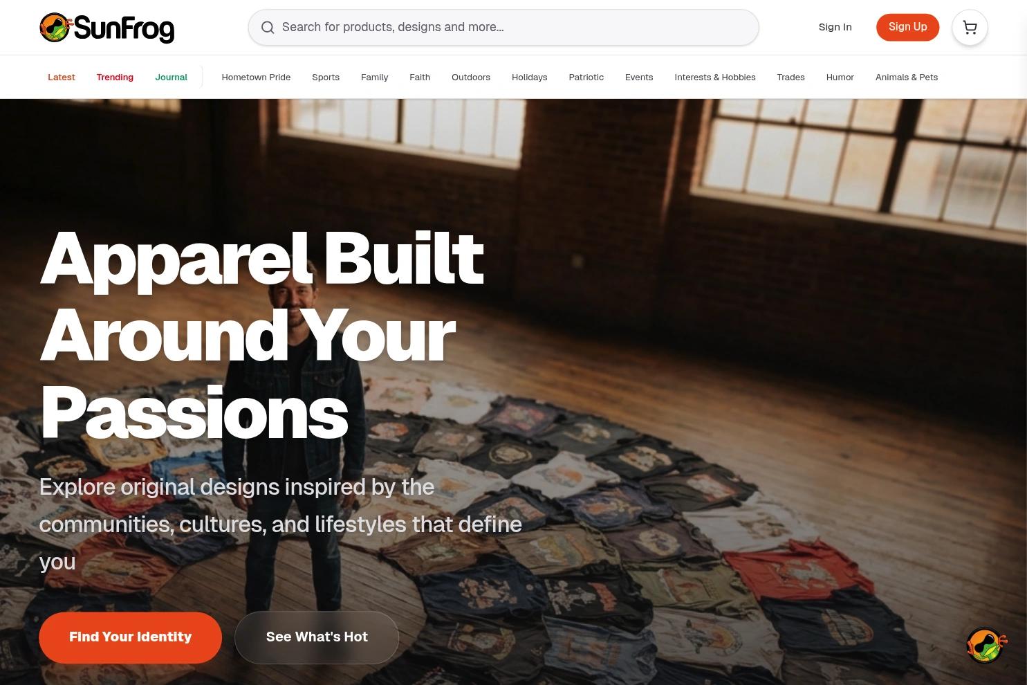 SunFrog Graphic Tees website screenshot