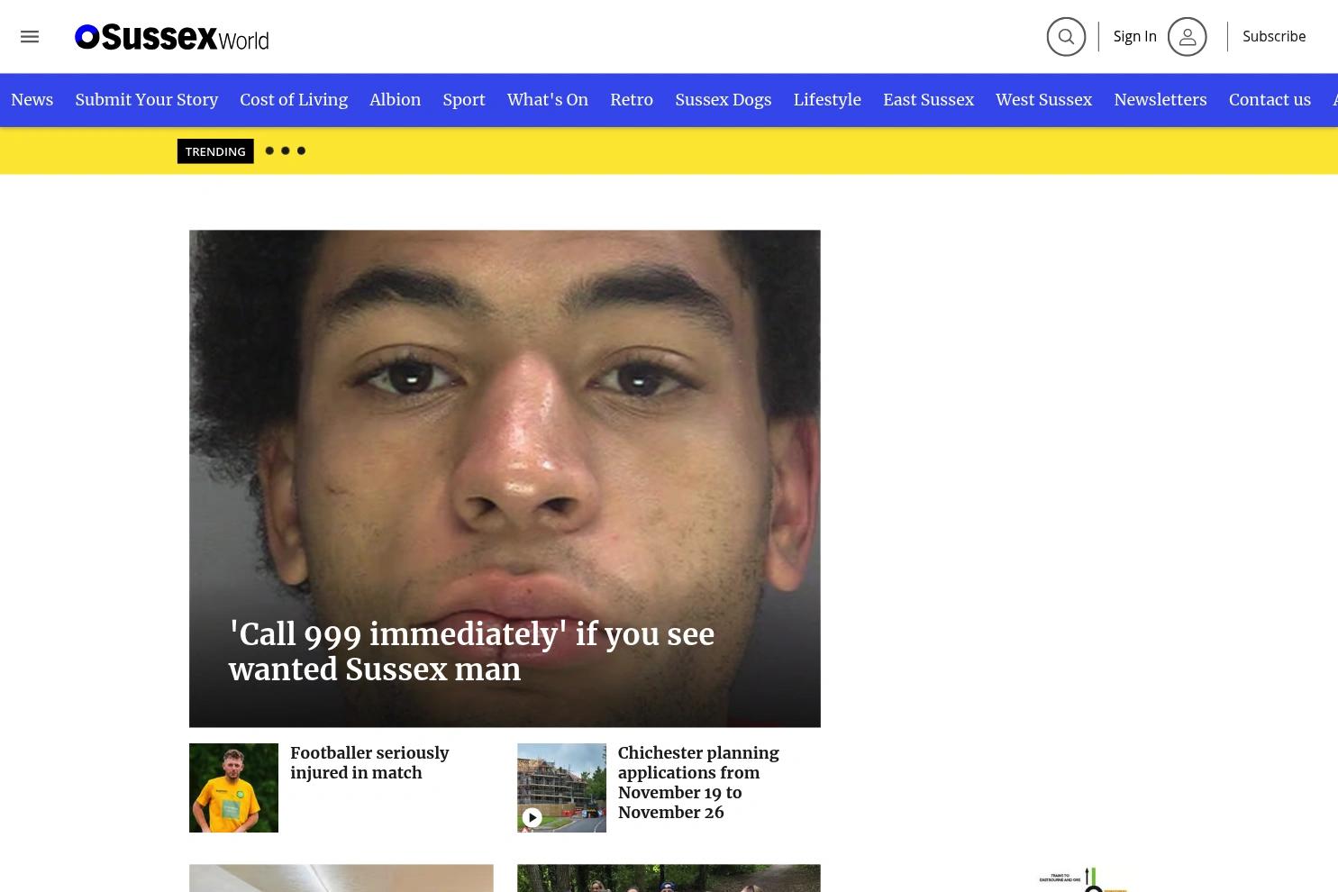 SussexWorld website screenshot