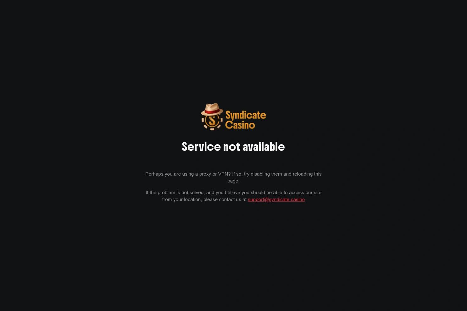 Syndicate Casino website screenshot