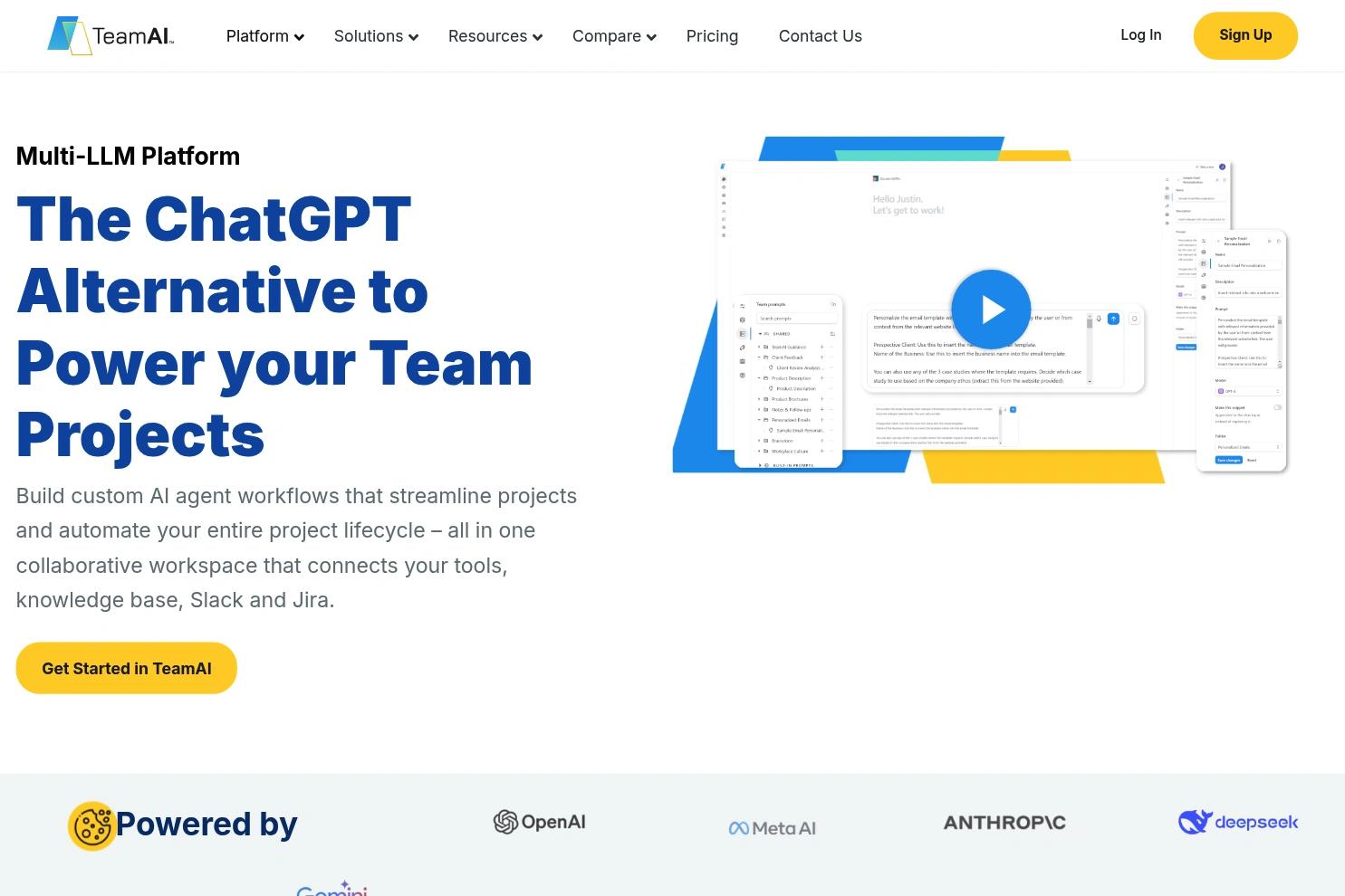 TeamAI website screenshot