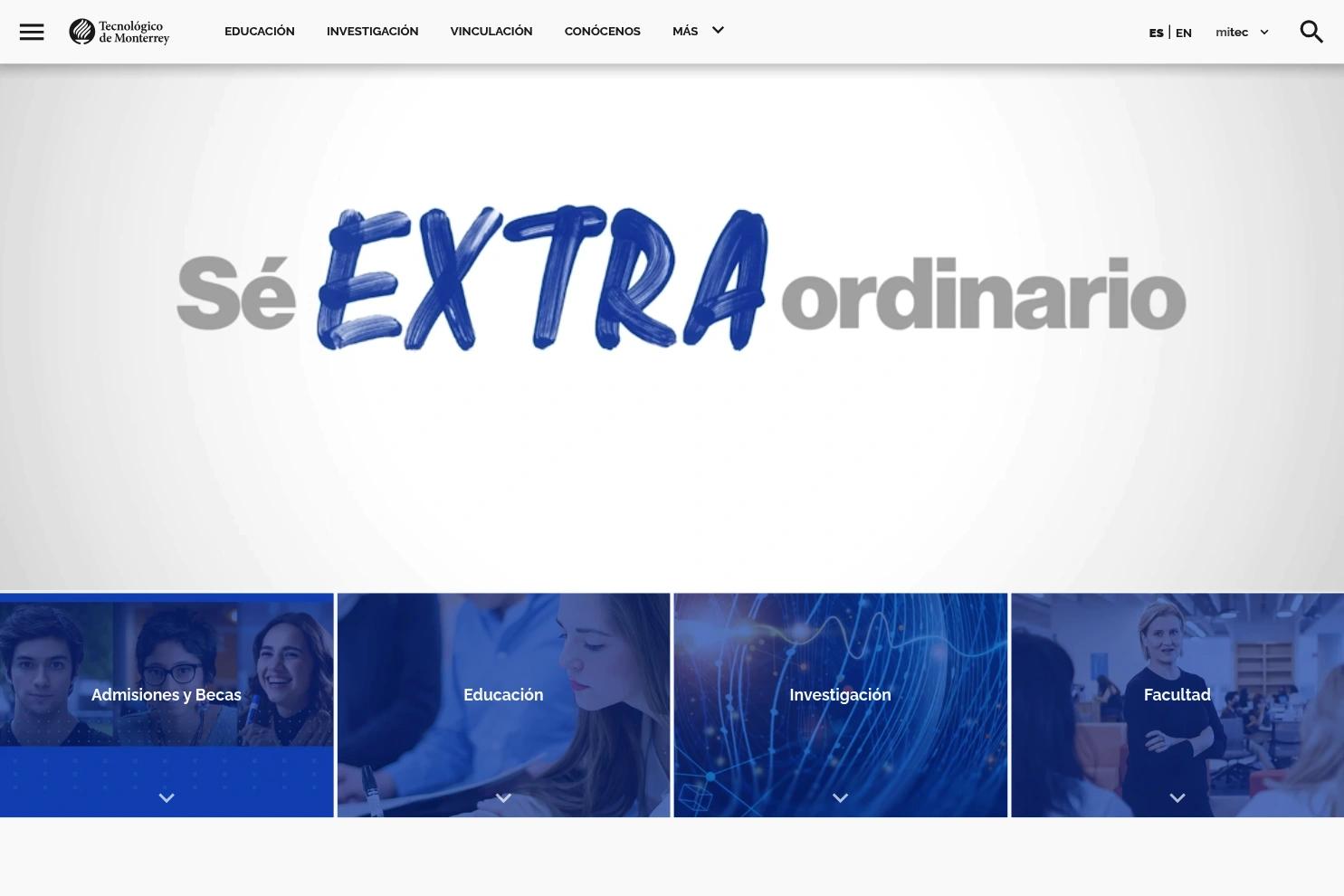 Tecnológico de Monterrey website screenshot