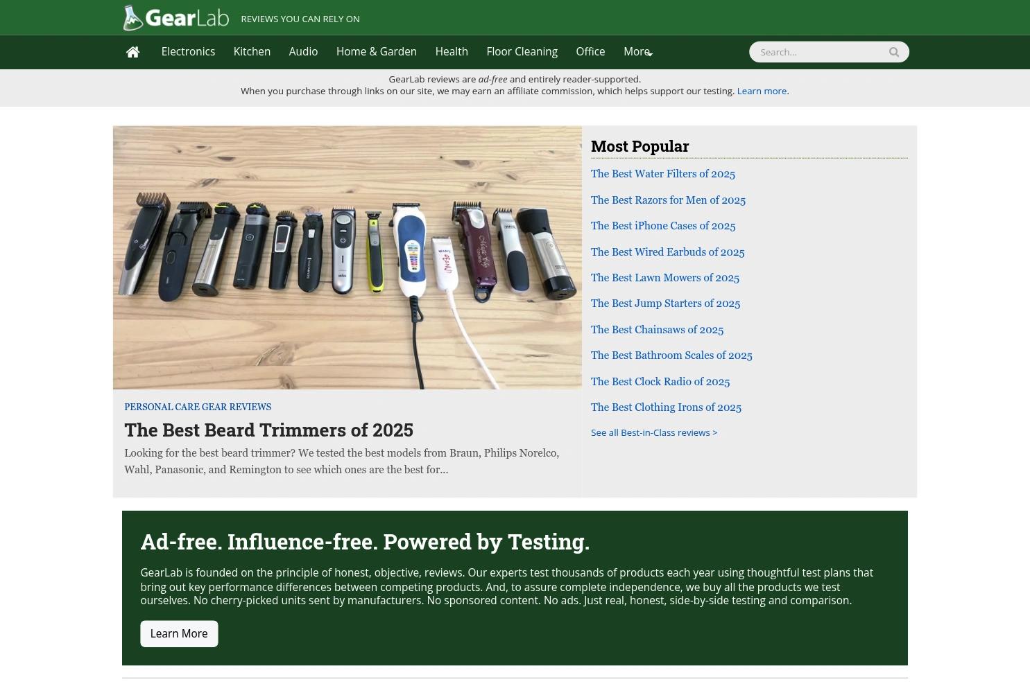 GearLab website screenshot