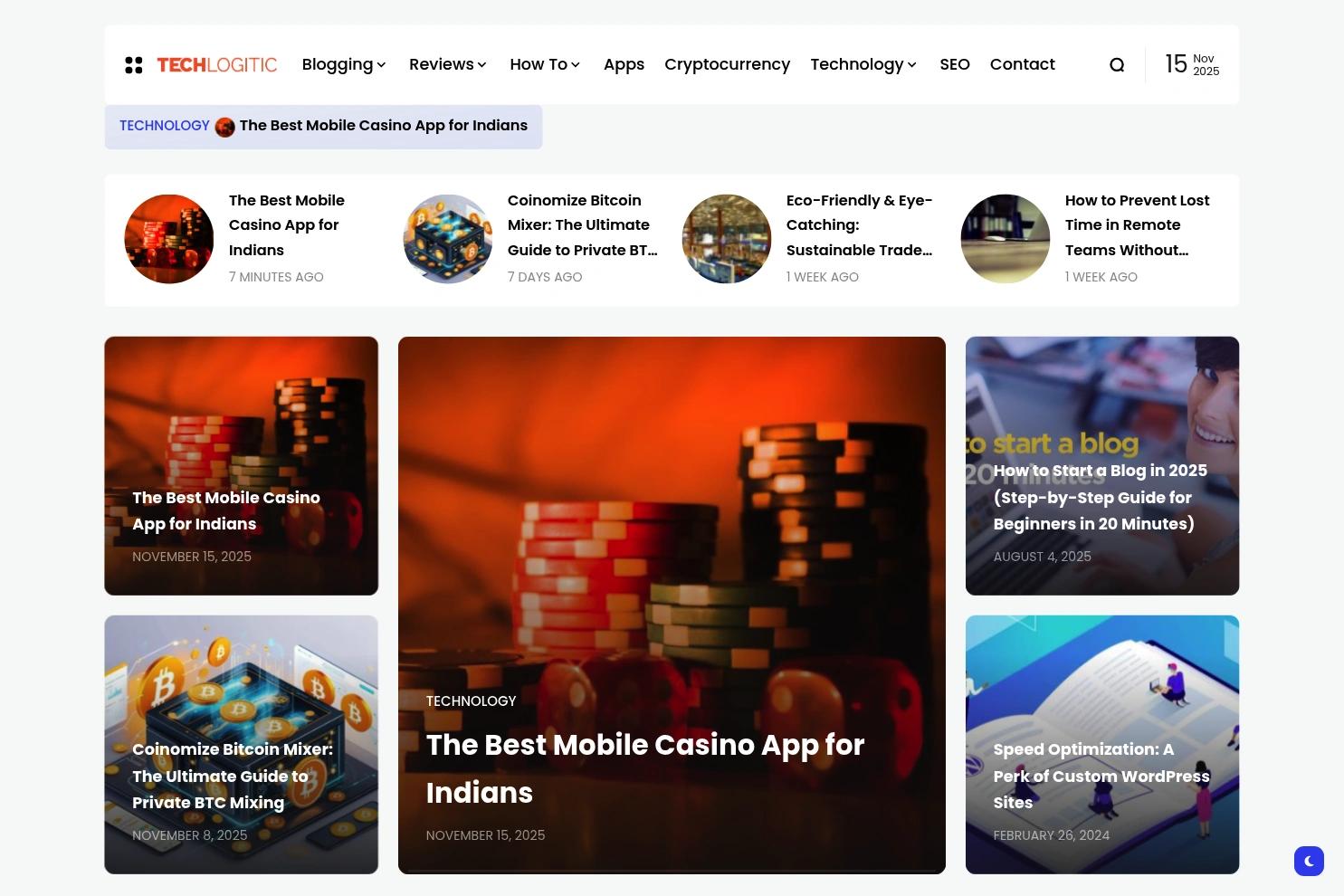 Techlogitic website screenshot