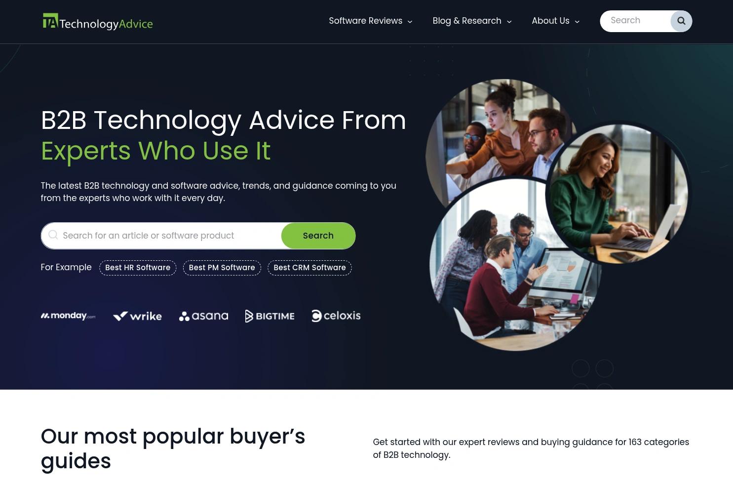TechnologyAdvice website screenshot