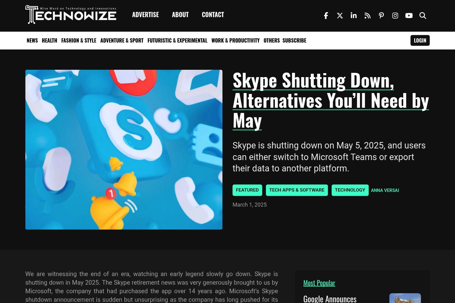 Technowize website screenshot