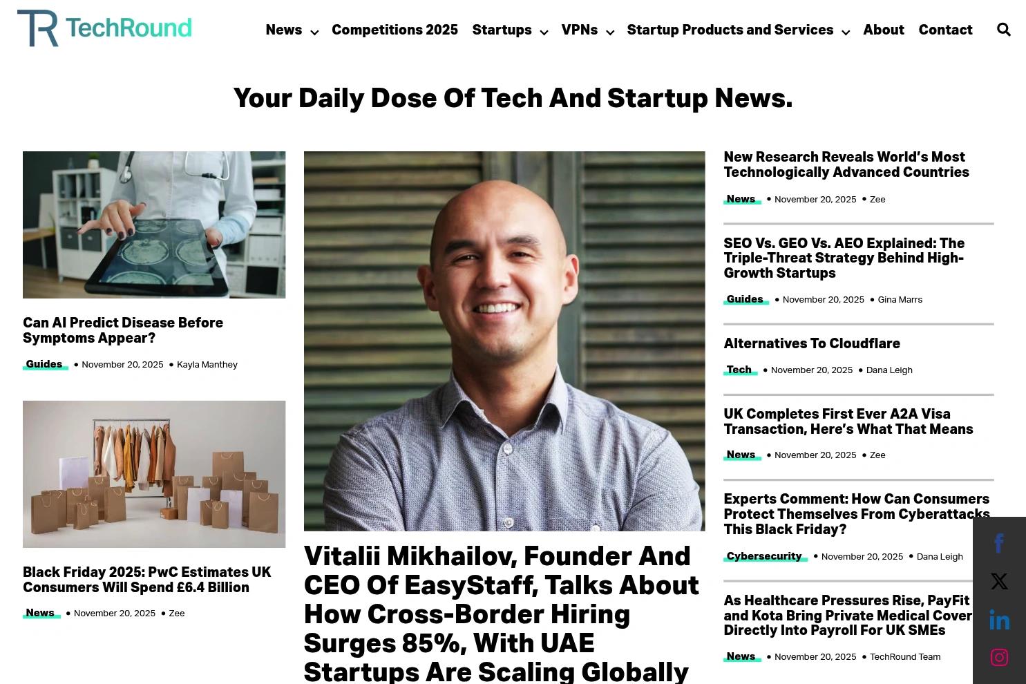 TechRound website screenshot