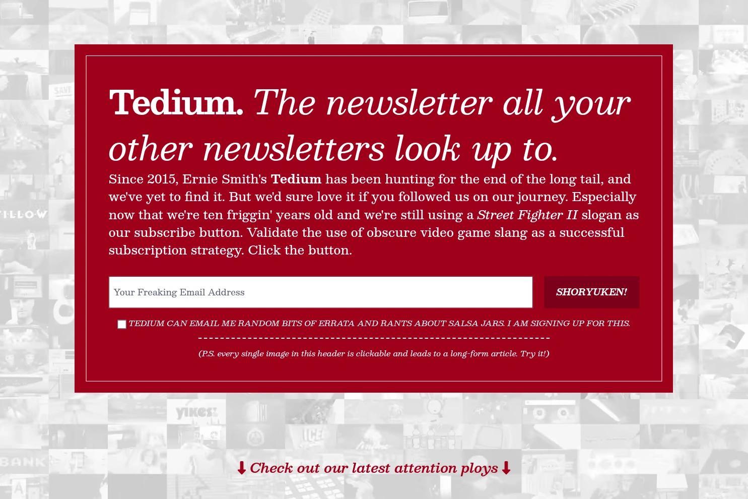 Tedium website screenshot