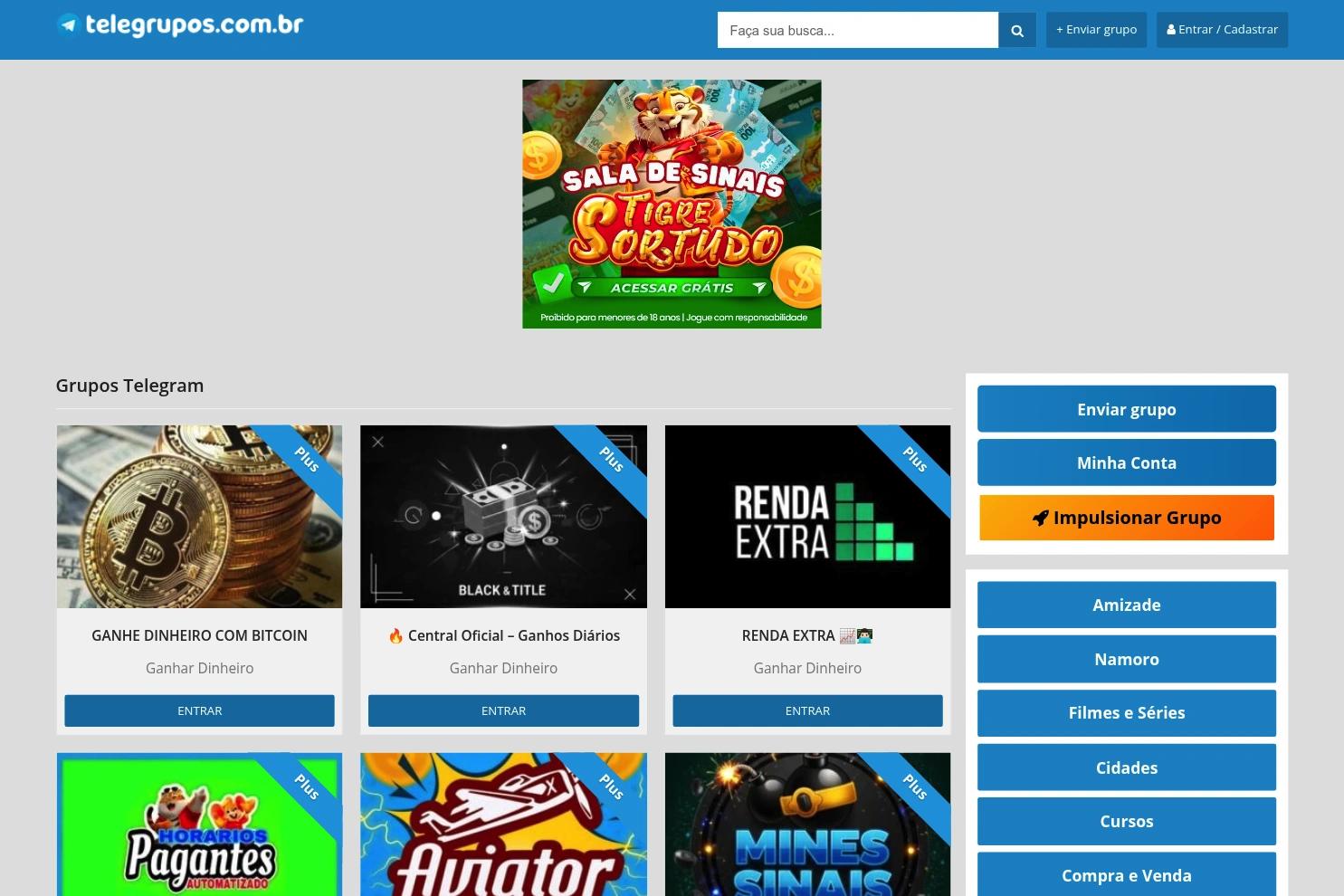 Telegrupos website screenshot